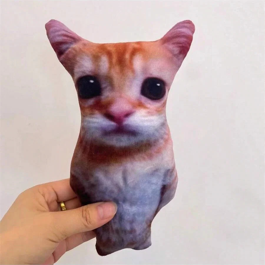 Funny Face Cat Plush Toy, Goofy Kitten Stuffed Animal Meme Cat Stuffed & Plush Animals Toy Gift for Kids Girls Girlfriend